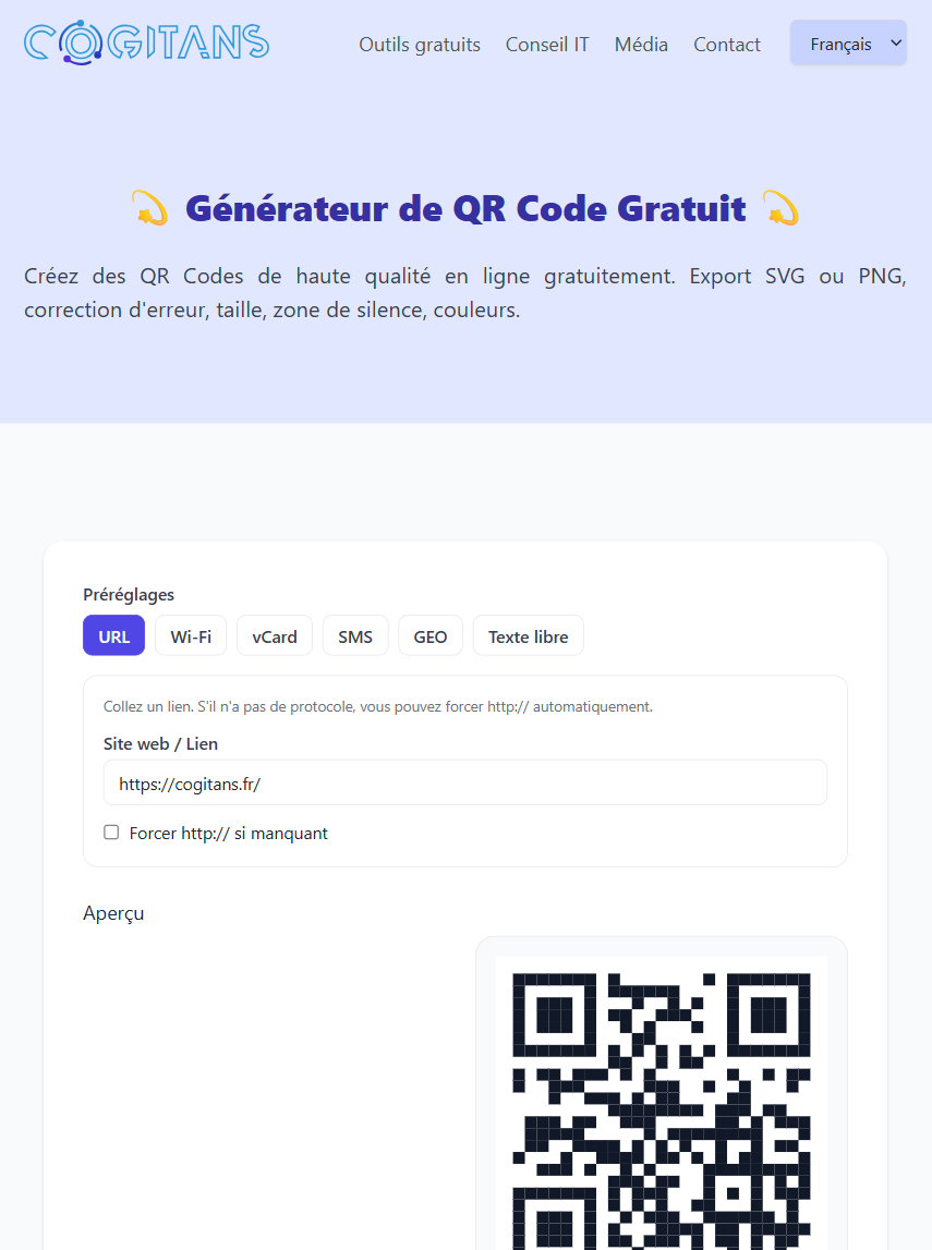 Créer des QR codes personnalisés gratuitement en ligne